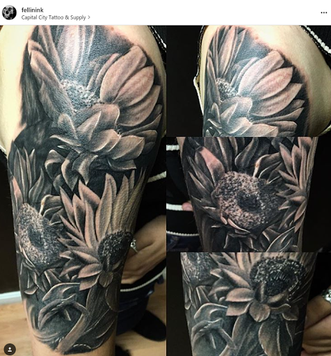 Explore mens infinity tattoo ideas, creative tattoo ideas in Concord, available at Capital City Tattoo LLC