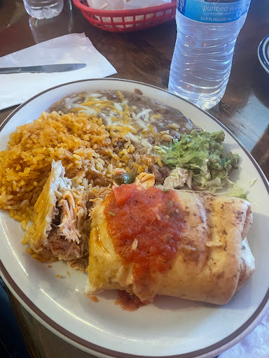 Chicken chimichanga burrito plate 