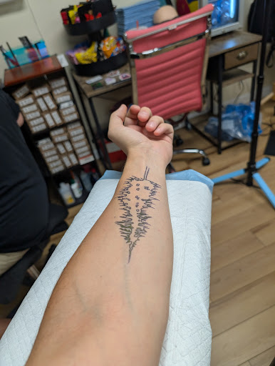 Explore ideas for thigh tattoos, creative tattoo ideas in Buffalo, available at Josh Does Tattoos