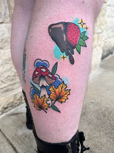 Explore mardi gras mask tattoo ideas, creative tattoo ideas in Copperas Cove, available at Black Moon Tattoo Company