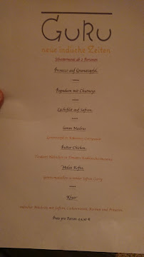 Menu du Guru List - neue indische Zeiten à Hanover