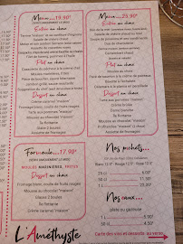 Restaurant L'Amethyste à Argelès-sur-Mer (le menu)