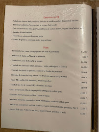 Menu du LA TIMBALE à Limoges