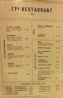 Menu / carte de Epi Restaurant à Levallois-Perret
