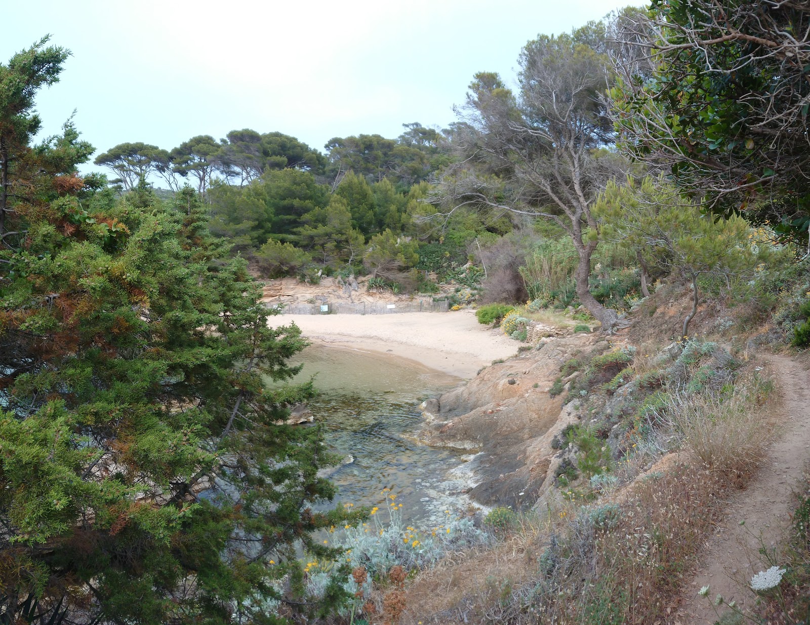 Foto von Plage Naturiste des Grottes umgeben von Bergen