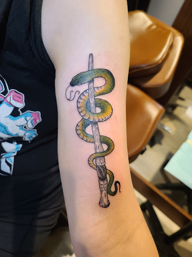 Explore gangster sleeve tattoo ideas, creative tattoo ideas in Orlando, available at Hart & Huntington Tattoo Co. Orlando