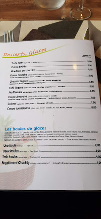 RESTAURANT CHEZ L'JEANNOT à Parcey menu