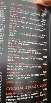 Menu / carte de Café de L'Horloge à Chambéry