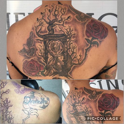 Explore tattoo ideas patchwork, creative tattoo ideas in Goshen, available at Lady Luck Studio