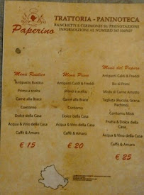 Menu / carte de Trattoria Paninoteca Paperino à Gissi
