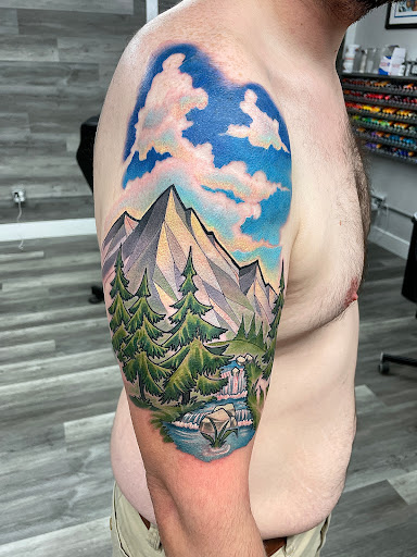 Explore womens chest tattoo ideas, creative tattoo ideas in Denver, available at Something Creative Tattoo