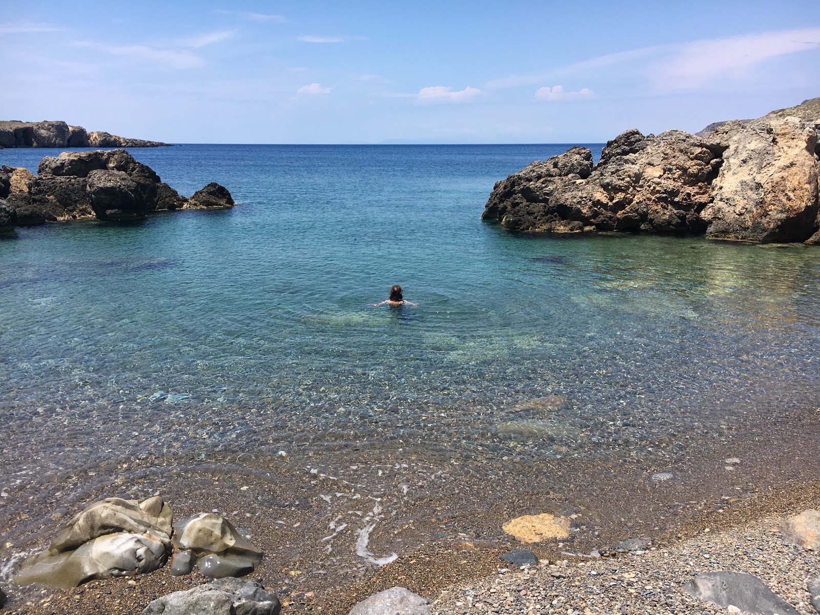 Fotografie cu Limnaria beach cu o suprafață de pietre