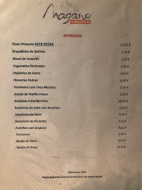 Menu / carte de O Magano à Lisbon