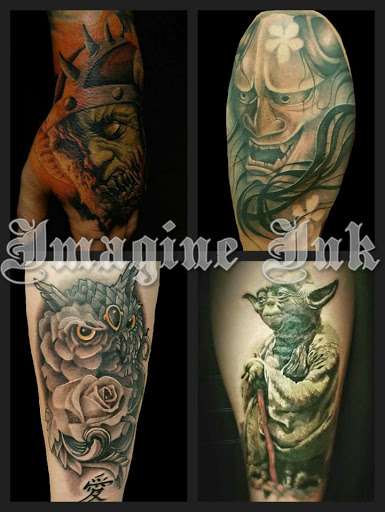 Explore animal skull tattoo ideas, creative tattoo ideas in Roanoke, available at Imagine Ink Studios