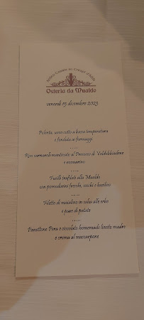 Restaurant Osteria da Mualdo à Capriate San Gervasio (la carte)