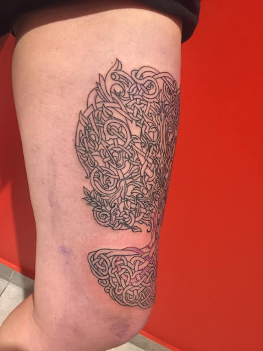 Explore tattoo tribal sleeve ideas, creative tattoo ideas in Great Falls, available at Alpha Tattoos & Piercings