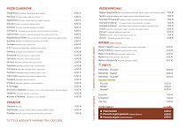 Menu du Regina Margherita à Curti