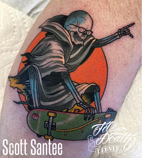 Explore black and white tattoo ideas, creative tattoo ideas in Denver, available at Til Death Tattoo