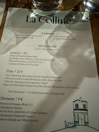 Menu / carte de Restaurant La Colline à Paris