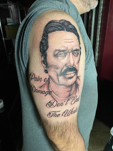 Explore mechanical sleeve tattoo ideas, creative tattoo ideas in Mount Airy, available at Stainless Studios