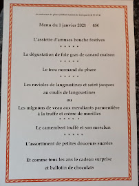 Menu du Au Restaurant du Phare à Saint-Samson-de-la-Roque