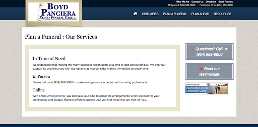 Funeral Home «Boyd-Panciera Family Funeral Care», reviews and photos, 6400 Hollywood Blvd, Hollywood, FL 33024, USA
