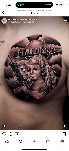 Explore god of war tattoo ideas, creative tattoo ideas in Charlotte, available at Black Cloud Tattoo and Piercing