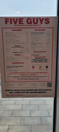 Five Guys München Pasing Arcaden à Munich menu