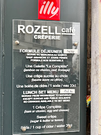 Carte du Crêperie Rozell Café à Paris