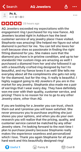 Jewelry Store «AQ Jewelers», reviews and photos, 42841 Creek View Plaza #125, Ashburn, VA 20147, USA