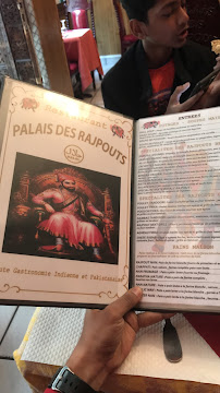 Palais des Rajpout à Paris menu