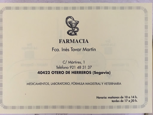 Información y opiniones sobre Farmacia Ines Tovar Martín de Otero De Herreros