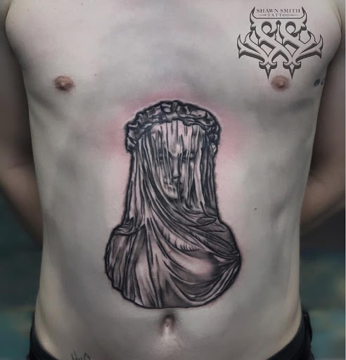 Explore halloween sleeve tattoo ideas, creative tattoo ideas in Florissant, available at St. Louis Ink