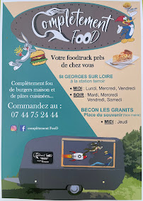 Menu / carte de 🍔Complètement food 🍟food truck à Saint-Georges-sur-Loire