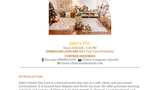Julie's Family Daycare - Family Day Care Service