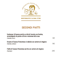 Restaurant Ristorante Ca Dal Cüsu à Vercelli (la carte)