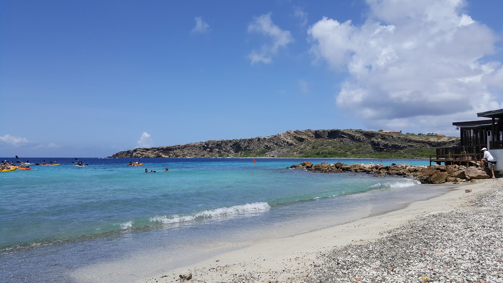 Photo of Caracas Bay with turquoise pure water surface