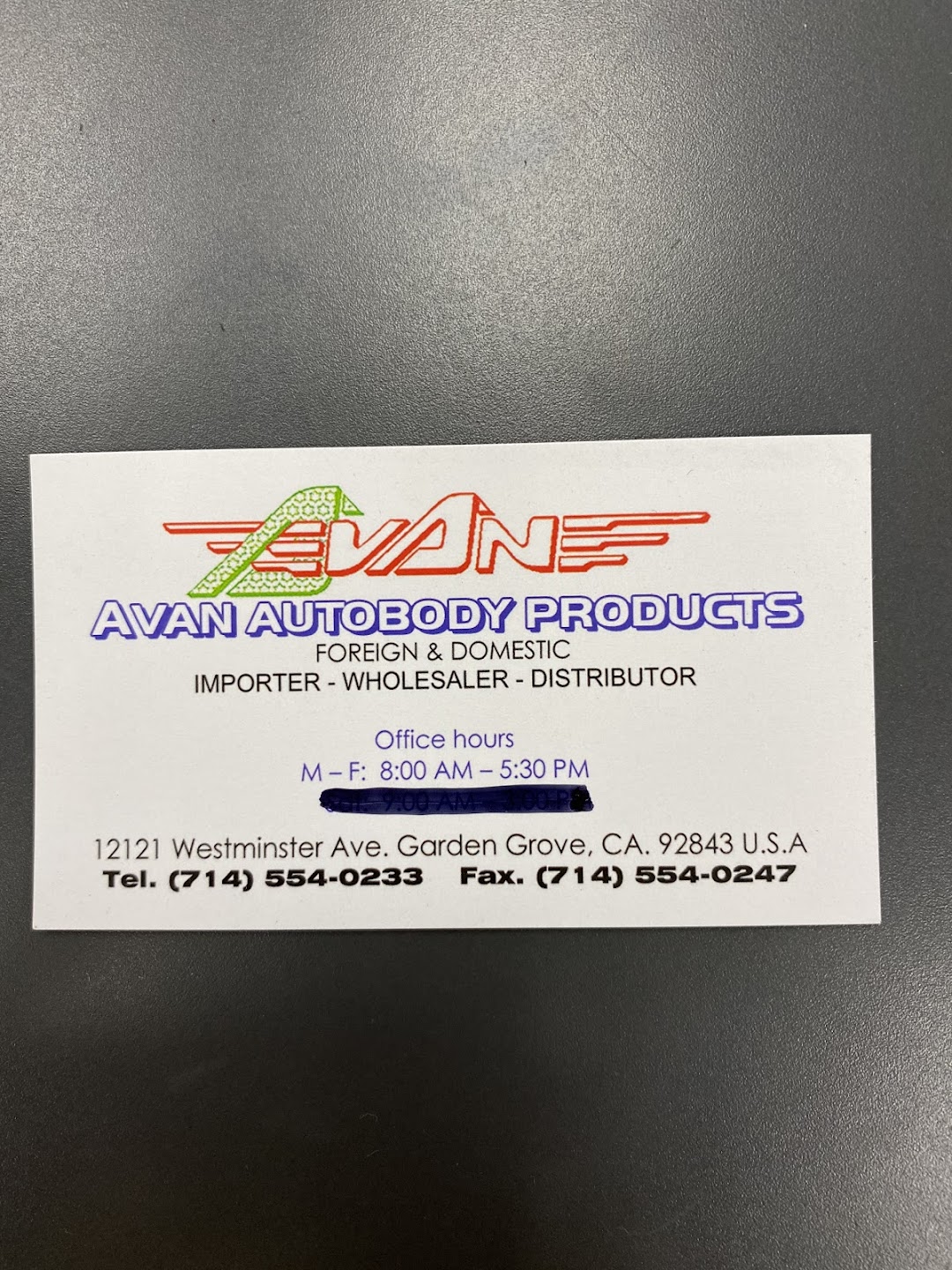 Avan Auto Body Products