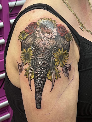 Explore art deco tattoo ideas, creative tattoo ideas in Cocoa, available at Rorschach Tattoo Shop and Piercing Studio