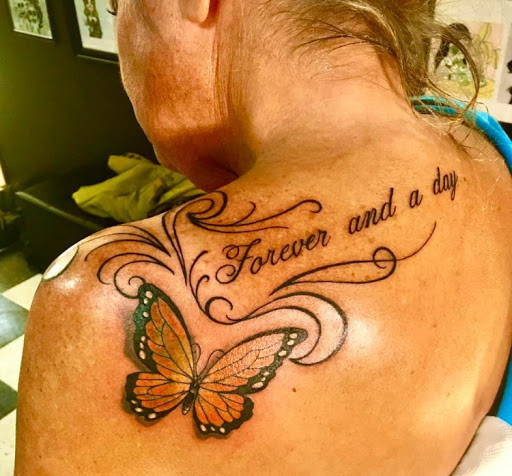 Explore covering up name tattoos ideas, creative tattoo ideas in Stevens Point, available at Black Rabbit Tattooing