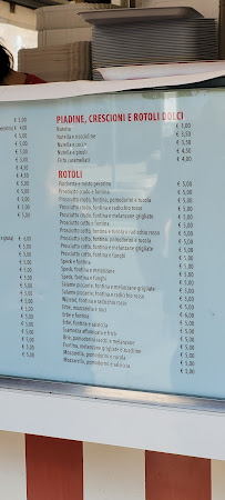 Menu / carte de Piadina di Monica & Giorgio à Cervia