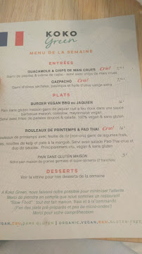 Restaurant végétalien KOKO GREEN Vegan & Raw food à Nice - menu / carte