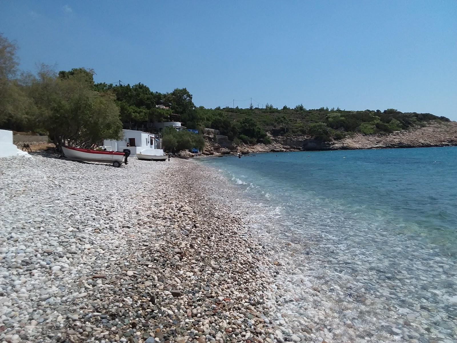 Photo of Pefkos beach with blue pure water surface