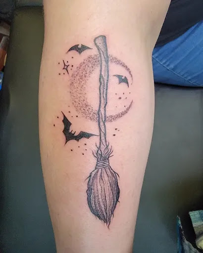 Explore small patchwork tattoo ideas, creative tattoo ideas in Salem, available at Witch City Ink
