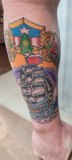 Explore chest and arm tattoo ideas, creative tattoo ideas in Virginia Beach, available at Sandbridge Tattoo
