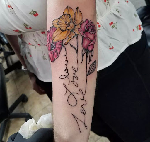 Explore memorial dog tattoo ideas, creative tattoo ideas in Oxford, available at American Pride Tattoos Oxford