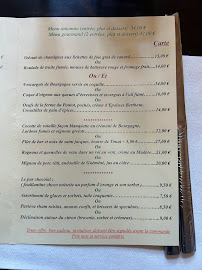 Menu du La Table du Rocher à Marsannay-la-Côte