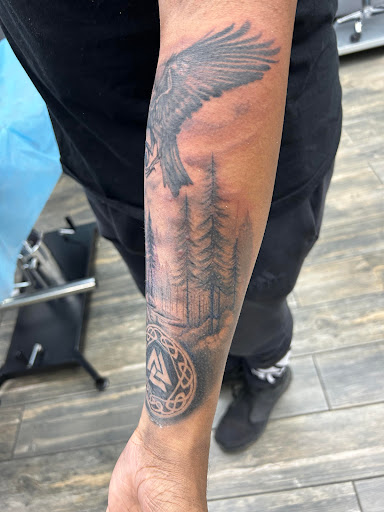 Explore slytherin tattoo ideas, creative tattoo ideas in El Paso, available at American Tattoo Society of Ft Bliss