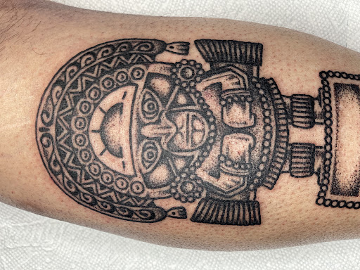 Explore sleeve skull tattoo ideas, creative tattoo ideas in White River Junction, available at Standard Company Tattoo