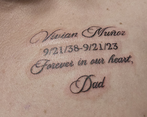 Explore female memorial tattoo ideas, creative tattoo ideas in Whittier, available at Whittier Tattoo